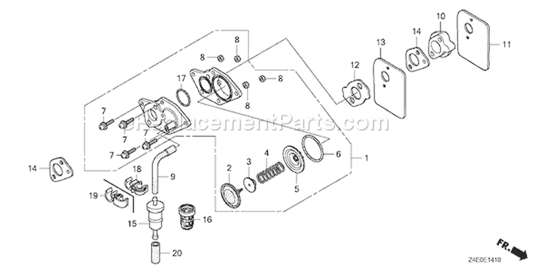 Page A Diagram and Parts List for GX100U Type KRDA - VIN# GCAGK-1000001 Honda Engine