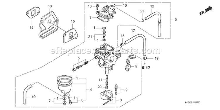 Page C Diagram and Parts List for GX100U Type KRS2 - VIN# GCAGK-1000001 Honda Engine
