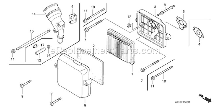 Page A Diagram and Parts List for GX100U Type KRS2 - VIN# GCAGK-1000001 Honda Engine