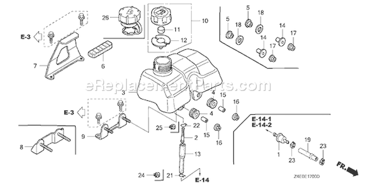 Page J Diagram and Parts List for GX100U Type KRS2 - VIN# GCAGK-1000001 Honda Engine