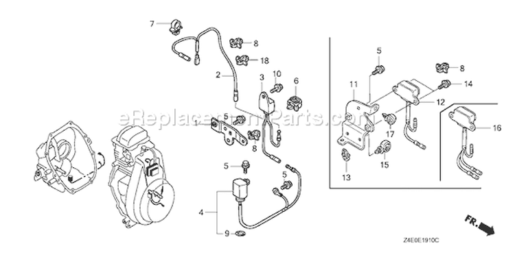 Page M Diagram and Parts List for GX100U Type VA2 - VIN# GCAGK-1000001 Honda Engine
