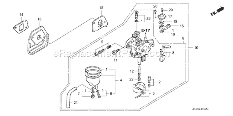 Page C Diagram and Parts List for GX100U Type QAD - VIN# GCAGK-1000001 Honda Engine