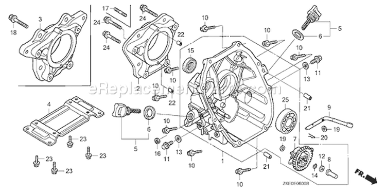 Page E Diagram and Parts List for GX100U Type KRS2 - VIN# GCAGK-1000001 Honda Engine
