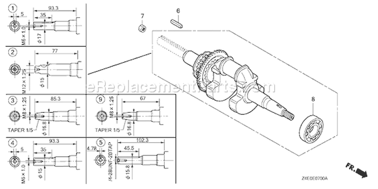 Page F Diagram and Parts List for GX100U Type KRS2 - VIN# GCAGK-1000001 Honda Engine