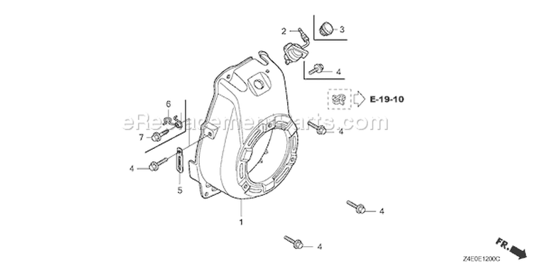 Page H Diagram and Parts List for GX100U Type KRS2 - VIN# GCAGK-1000001 Honda Engine