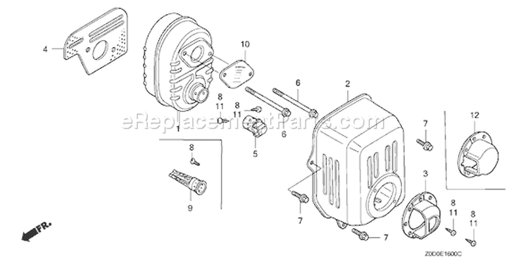 Page L Diagram and Parts List for GX100 Type VA2/B - VIN# GCANM-1300001-9999999 Honda Engine
