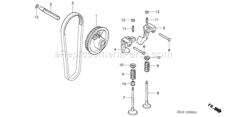 Page B Diagram and Parts List for GX100 Type VA2/B - VIN# GCANM-1300001-9999999 Honda Engine