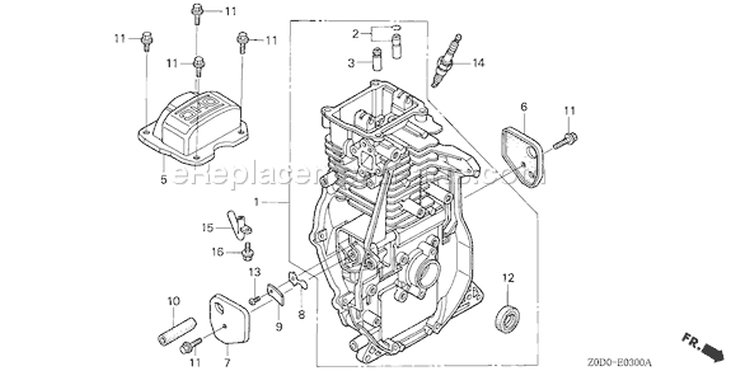 Page G Diagram and Parts List for GX100 Type VA2/B - VIN# GCANM-1300001-9999999 Honda Engine