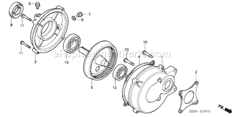 Page Q Diagram and Parts List for GX110 Type HX - VIN# -1000001-2454428 Honda Engine