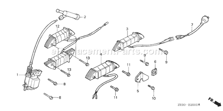 Page L Diagram and Parts List for GX110 Type VA - VIN# -1000001-2454428 Honda Engine