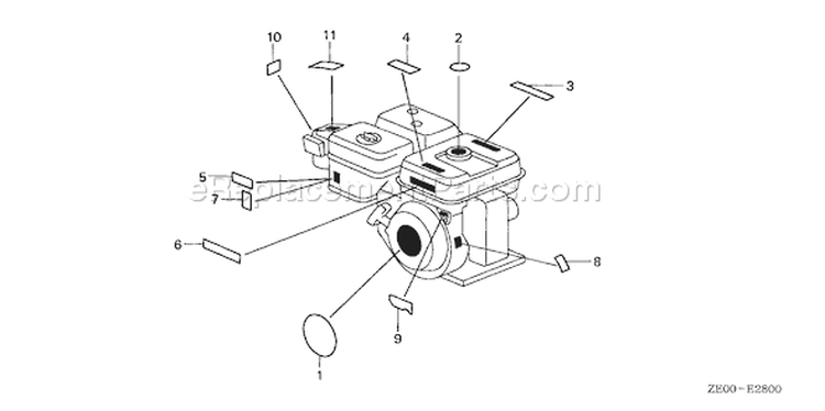 Page M Diagram and Parts List for GX110 Type VA - VIN# -1000001-2454428 Honda Engine