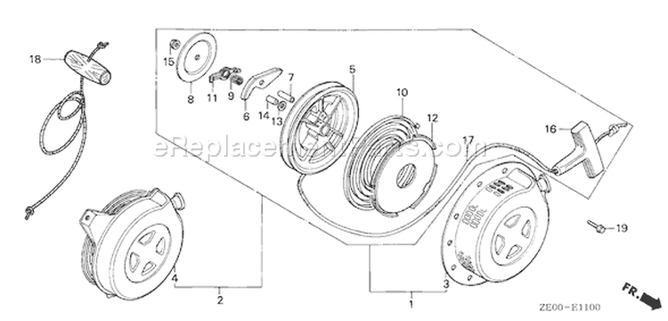 Page P Diagram and Parts List for GX110 Type VA - VIN# -1000001-2454428 Honda Engine