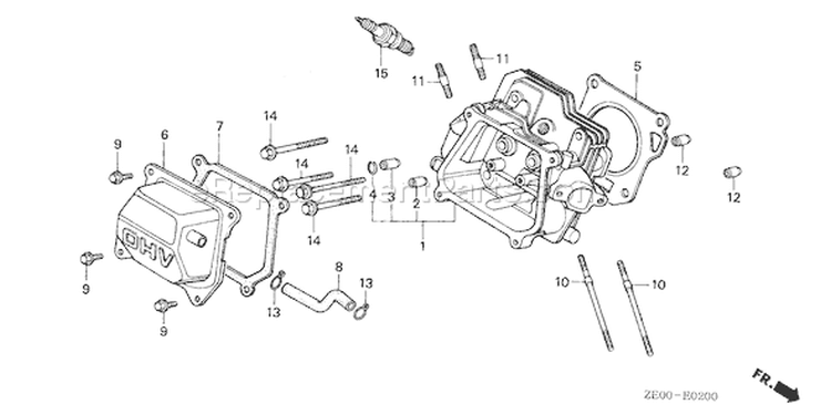 Page H Diagram and Parts List for GX110 Type VA - VIN# -1000001-2454428 Honda Engine