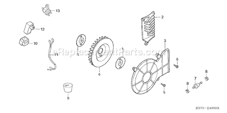 Page P Diagram and Parts List for GX120K1 Type AR - VIN# GC01-2000001-4299999 Honda Engine