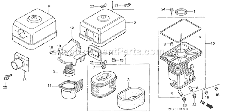 Page A Diagram and Parts List for GX120K1 Type QXC9 - VIN# GC01-2000001-4299999 Honda Engine
