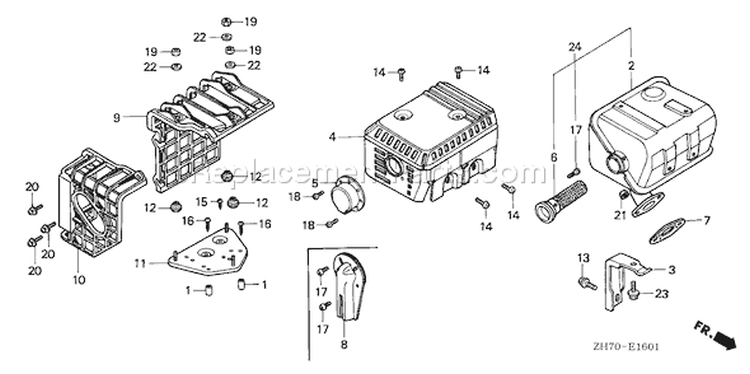 Page N Diagram and Parts List for GX120K1 Type QXC9 - VIN# GC01-2000001-4299999 Honda Engine