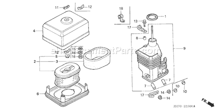 Page A Diagram and Parts List for GX120K1 Type SSK2 - VIN# GC01-2000001-4299999 Honda Engine