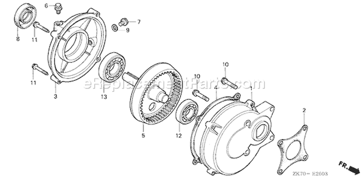Page X Diagram and Parts List for GX120K1 Type H1 - VIN# GC01-4300001 Honda Engine