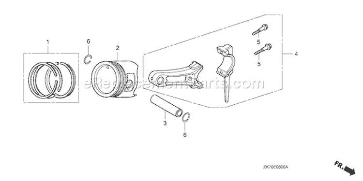 Page O Diagram and Parts List for GX120K1 Type WKT2/A - VIN# GC01-4300001-9099999 Honda Engine