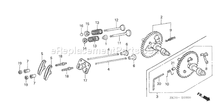 Page B Diagram and Parts List for GX120K1 Type WKT2/A - VIN# GC01-4300001-9099999 Honda Engine
