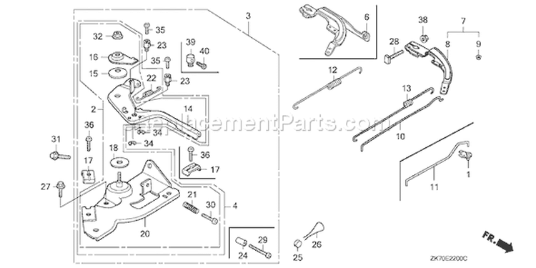 Page D Diagram and Parts List for GX120K1 Type WKT2/A - VIN# GC01-4300001-9099999 Honda Engine