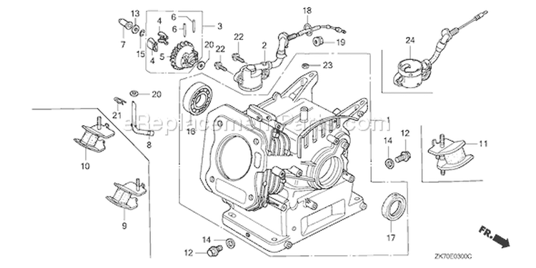 Page G Diagram and Parts List for GX120K1 Type WKT2/A - VIN# GC01-4300001-9099999 Honda Engine