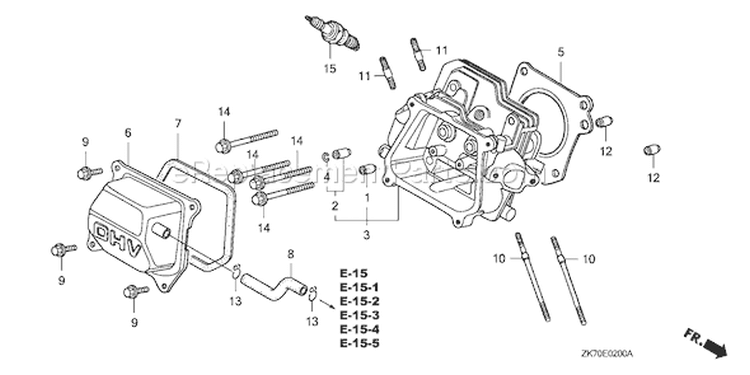 Page H Diagram and Parts List for GX120K1 Type WKT2/A - VIN# GC01-4300001-9099999 Honda Engine