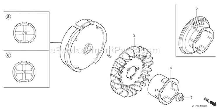 Page J Diagram and Parts List for GX120K1 Type WKT2 - VIN# GC01-2000001-4299999 Honda Engine