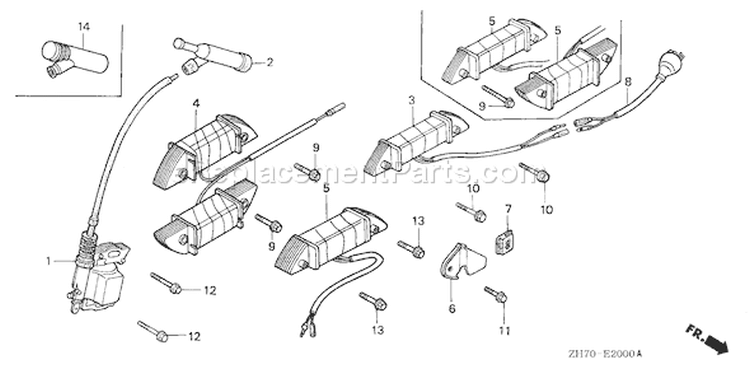 Page L Diagram and Parts List for GX120K1 Type WKT2 - VIN# GC01-2000001-4299999 Honda Engine