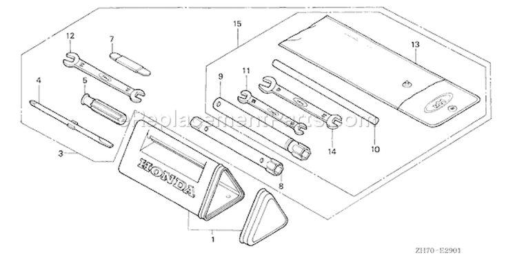 Page Q Diagram and Parts List for GX120K1 Type WKT2 - VIN# GC01-2000001-4299999 Honda Engine