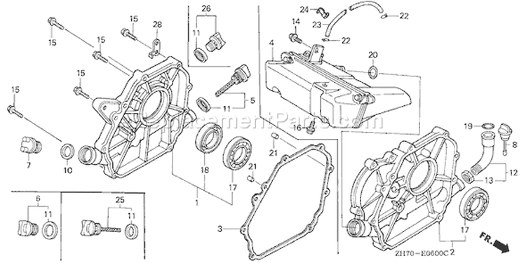 Page E Diagram and Parts List for GX120K1 Type WKT2 - VIN# GC01-2000001-4299999 Honda Engine