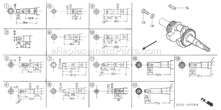 Page F Diagram and Parts List for GX120K1 Type WKT2 - VIN# GC01-2000001-4299999 Honda Engine
