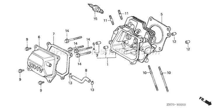 Page H Diagram and Parts List for GX120K1 Type WKT2 - VIN# GC01-2000001-4299999 Honda Engine