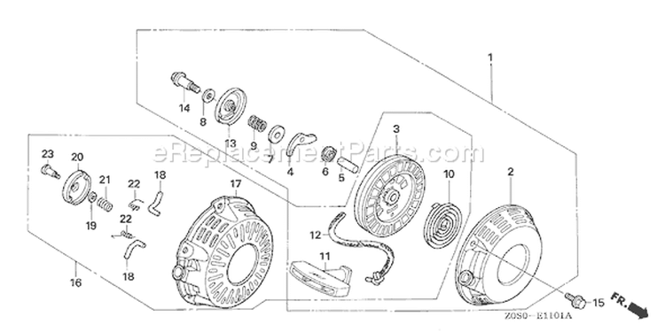 Page P Diagram and Parts List for GX120T1 Type TX - VIN# GCAAT-1000001-9999999 Honda Engine