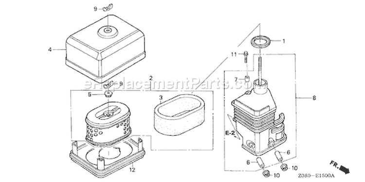 Page A Diagram and Parts List for GX120T1 Type QXS2 - VIN# GCAAT-1000001-9999999 Honda Engine
