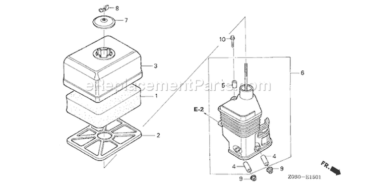 Page A Diagram and Parts List for GX120T1 Type WKT2 - VIN# GCAAT-1000001-9999999 Honda Engine