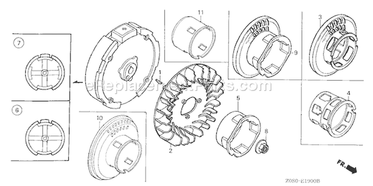 Page J Diagram and Parts List for GX120T1 Type QA2 - VIN# GCAAT-1000001-9999999 Honda Engine