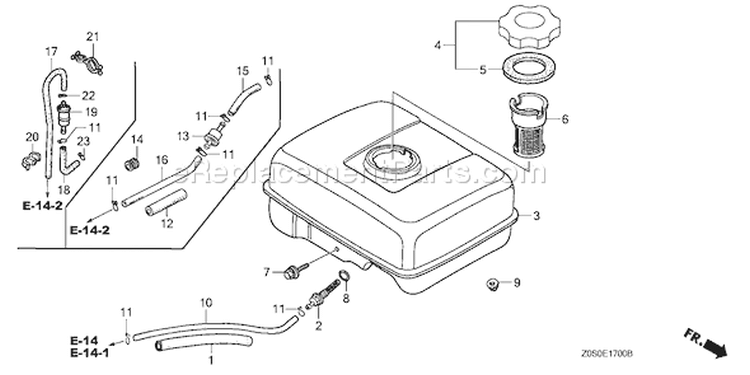 Page K Diagram and Parts List for GX120T1 Type QA2 - VIN# GCAAT-1000001-9999999 Honda Engine