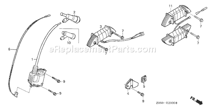 Page L Diagram and Parts List for GX120T1 Type QA2 - VIN# GCAAT-1000001-9999999 Honda Engine