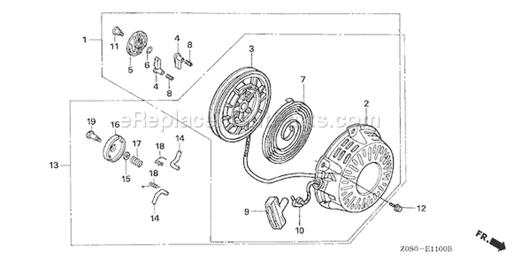 Page P Diagram and Parts List for GX120T1 Type QA2 - VIN# GCAAT-1000001-9999999 Honda Engine