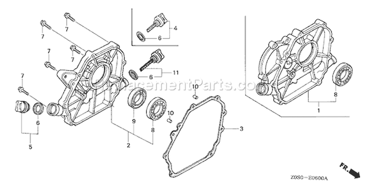Page E Diagram and Parts List for GX120T1 Type QA2 - VIN# GCAAT-1000001-9999999 Honda Engine