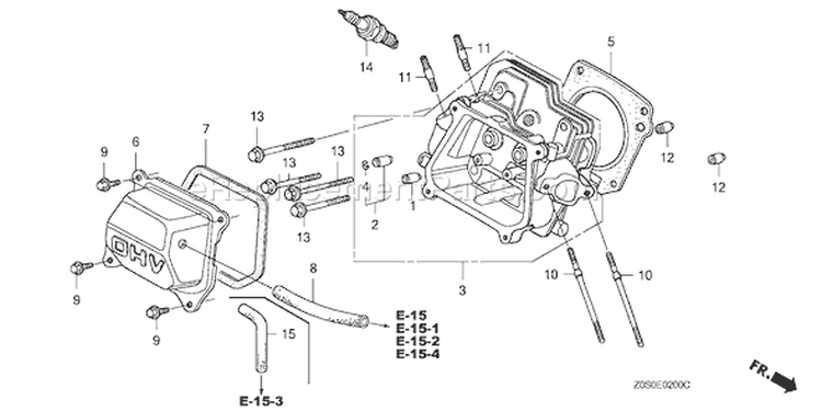 Page H Diagram and Parts List for GX120T1 Type QA2 - VIN# GCAAT-1000001-9999999 Honda Engine