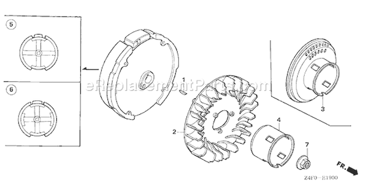 Page J Diagram and Parts List for GX120U1 Type KRR4 - VIN# GCAHK-1000001 Honda Engine