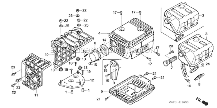 Page N Diagram and Parts List for GX120U1 Type LSJ4 - VIN# GCAHK-1000001 Honda Engine