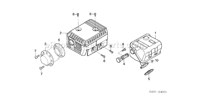 Page O Diagram and Parts List for GX120U1 Type LSJ4 - VIN# GCAHK-1000001 Honda Engine