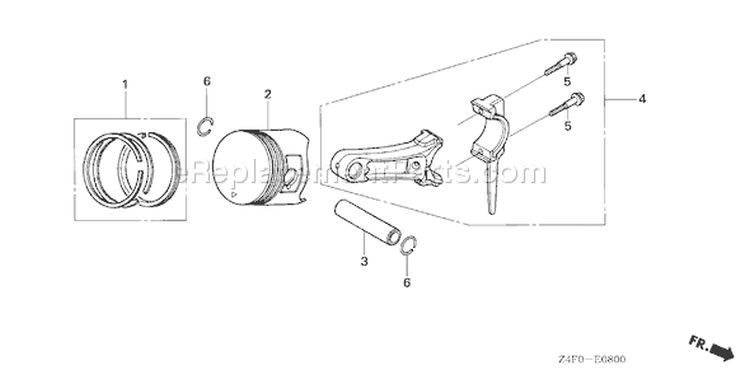 Page Q Diagram and Parts List for GX120U1 Type LSJ4 - VIN# GCAHK-1000001 Honda Engine
