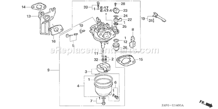 Page C Diagram and Parts List for GX120U1 Type LSJ4 - VIN# GCAHK-1000001 Honda Engine