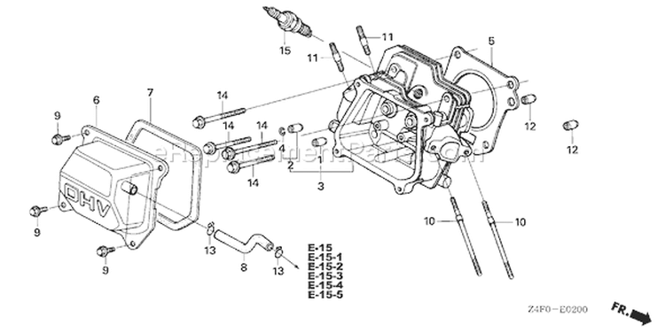 Page H Diagram and Parts List for GX120U1 Type LSJ4 - VIN# GCAHK-1000001 Honda Engine