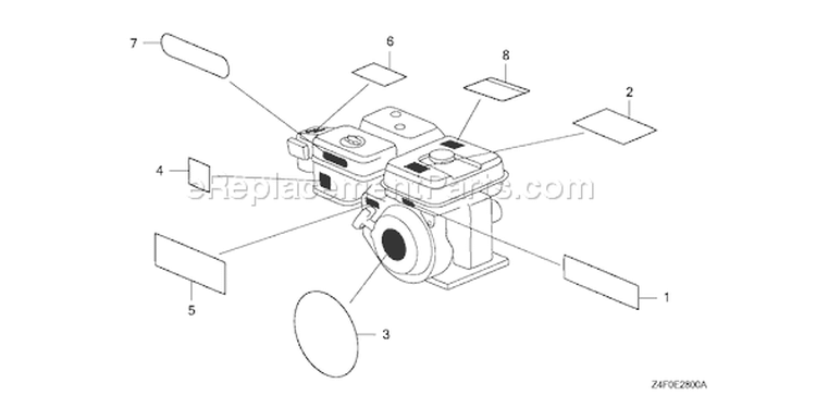 Page M Diagram and Parts List for GX120U1 Type LX2 - VIN# GCAHK-1000001 Honda Engine