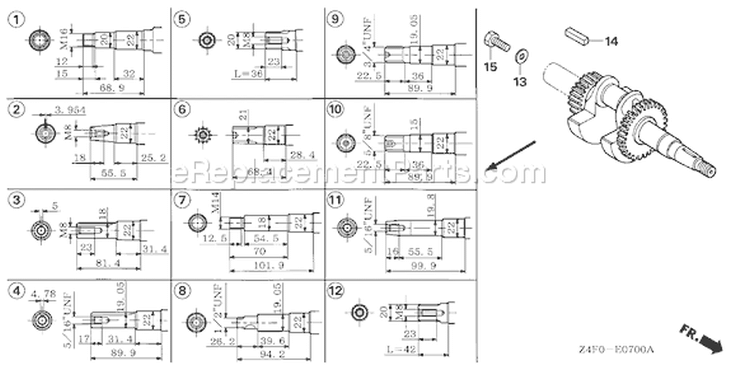 Page F Diagram and Parts List for GX120U1 Type LX2 - VIN# GCAHK-1000001 Honda Engine